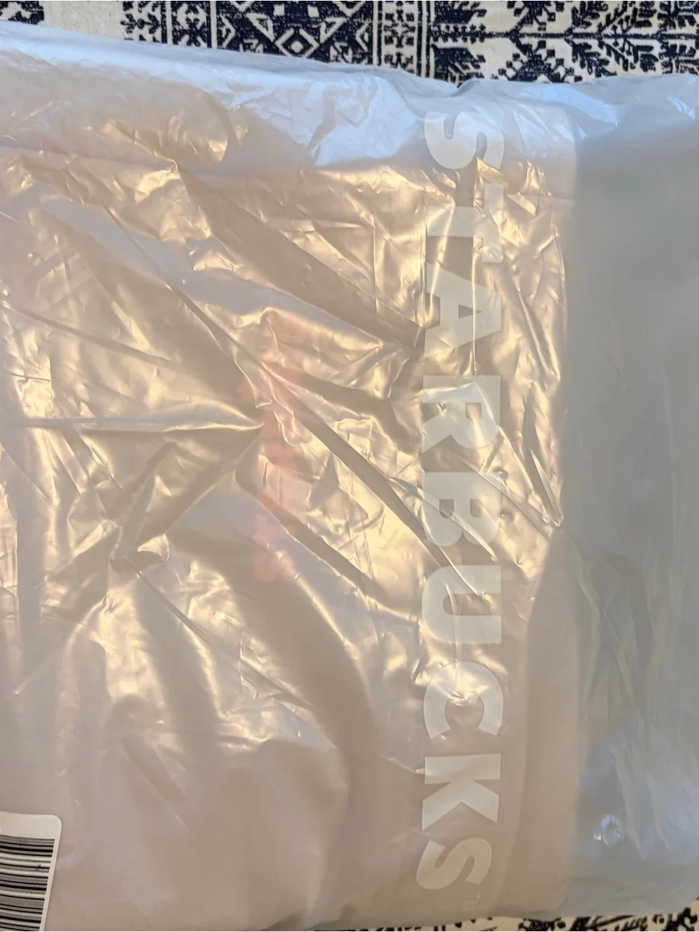 Starbucks Beige Athletic Shorts with Pink Logo